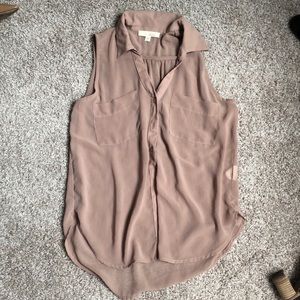 Lush brand beige button up blouse